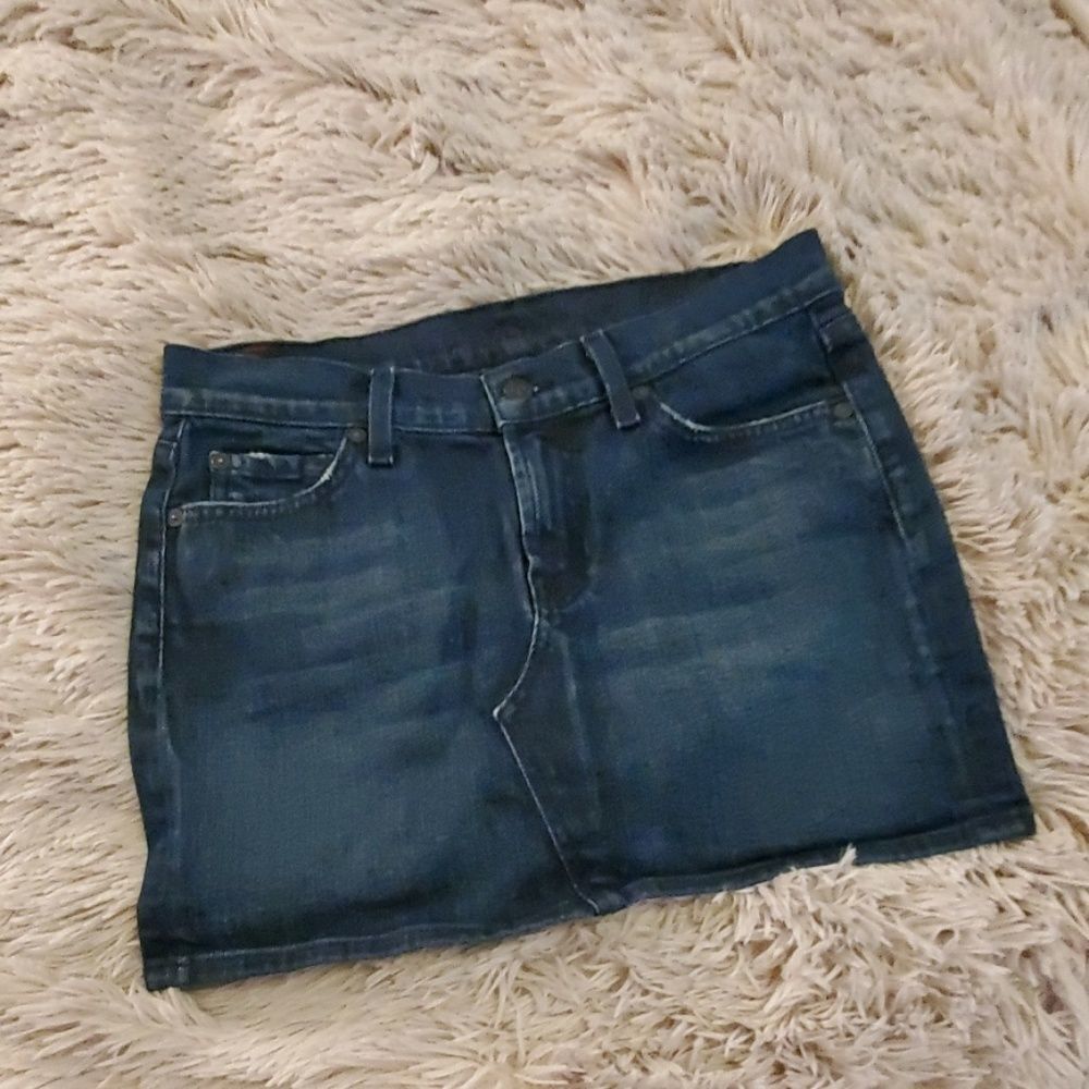 7 for all mankind jean mini skirt size 27